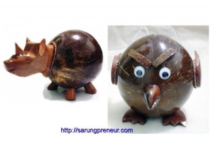 Coconut Shell Craft Animal Shape