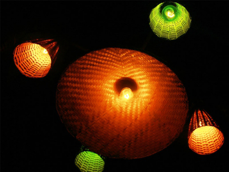 DECORATIVE LIGHTS OF VARIOUS WOVEN BAMBOO CRAFT2