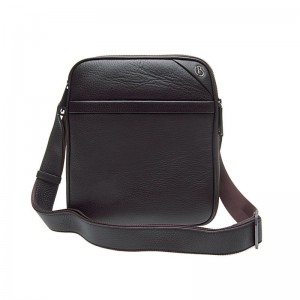 Bonia Bonia Affari Dark Brown Leather Messenger Bag Full01